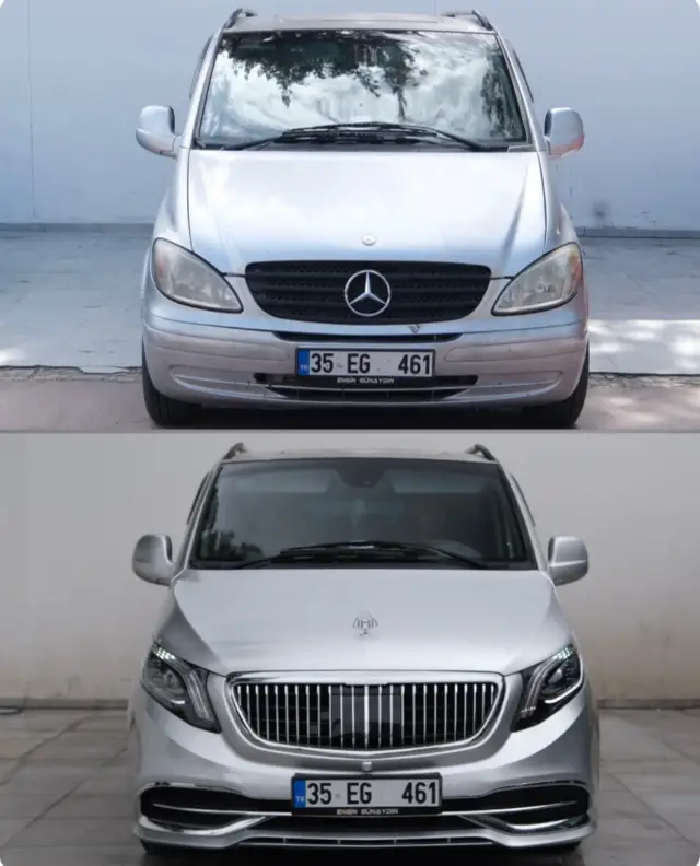 2010 634 Model Mercedes Vito Aracımızı 2023 W447 Maybach’a Dönüştürdük 

- Maybach Kaput
- Maybach Ön Tampon 
- Maybach Far
- Maybach Panjur
- Çamurluklar
- Maybach Arka Tampon 
- Animasyonlu Stop
- Maybach Difüzör
- Maybach Logo 

#keşfet #keşvetteyiz #maybach #i̇zmir #dizaynautogarage
